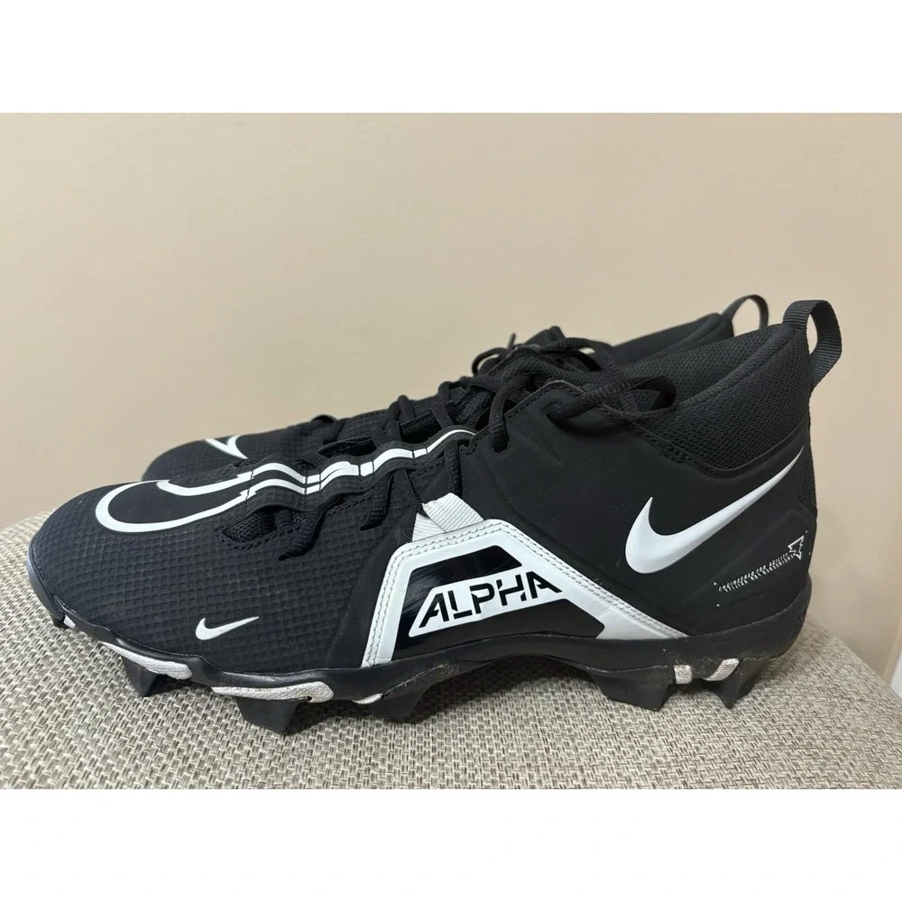 Mens Nike Alpha Menace 3 Shark Football Cleat Black CV0582-001 Fastflex Sz 12 - Picture 2 of 9